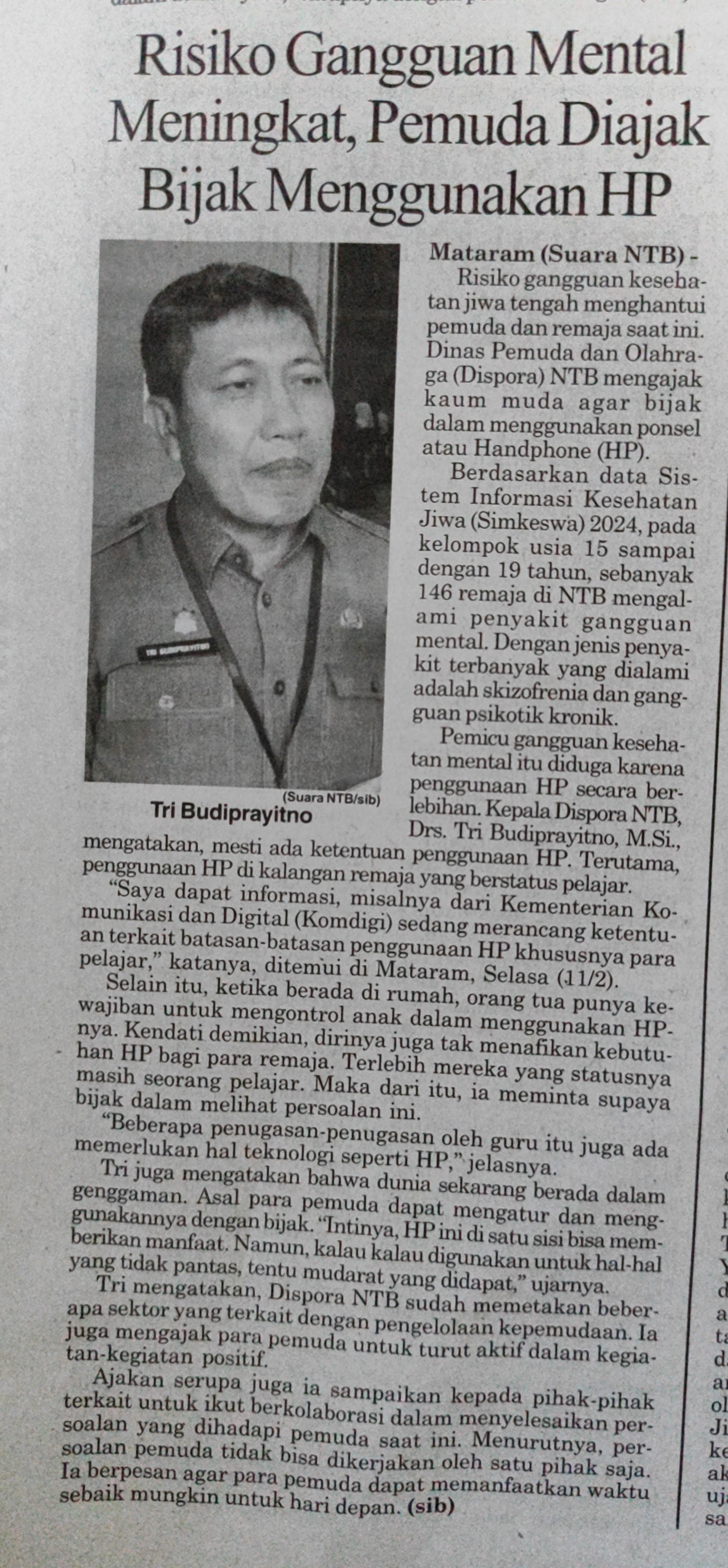 Risiko Gangguan Mental Meningkat, Pemuda Diajak Bijak Menggunakan HP