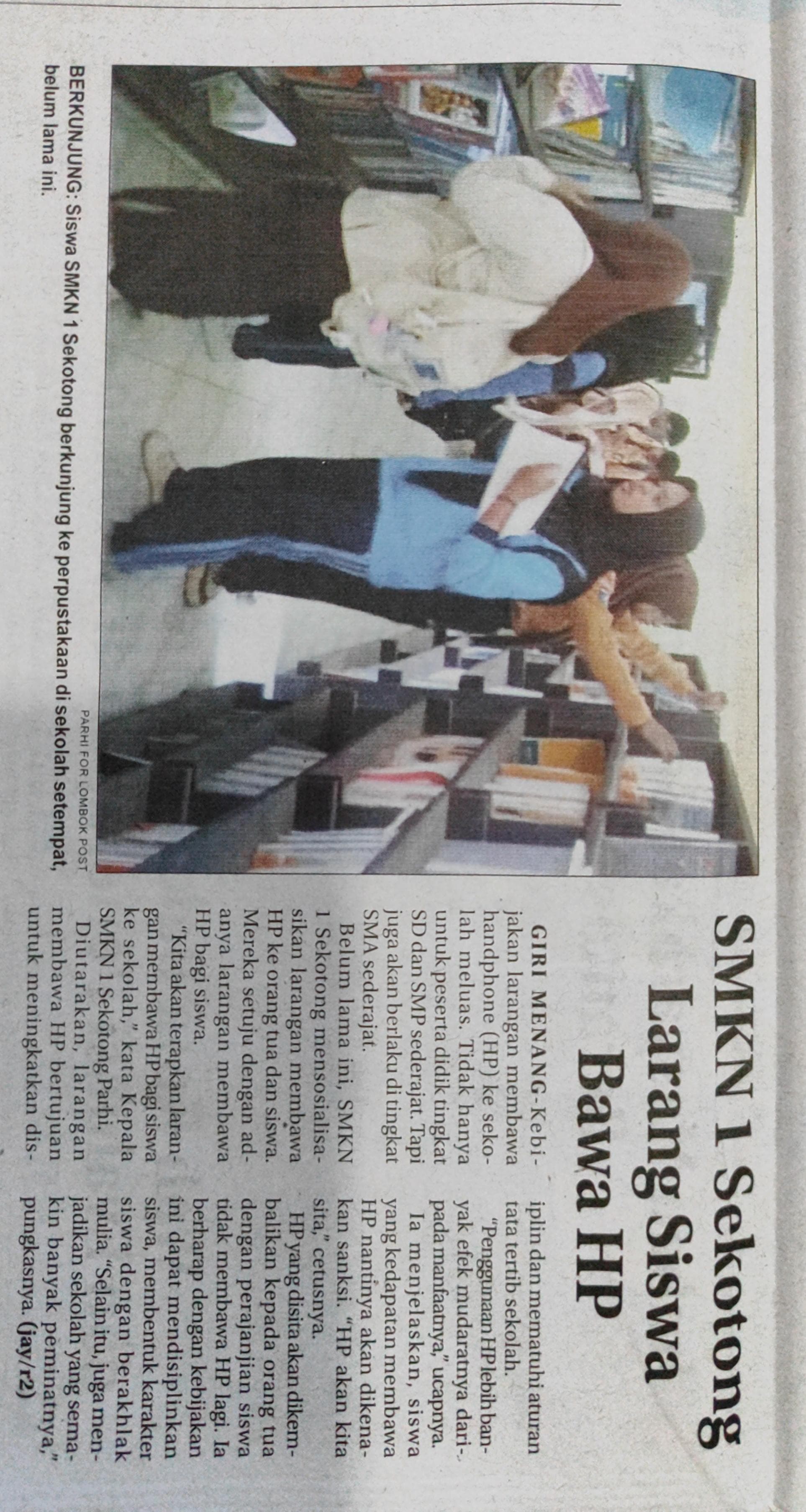 SMKN 1 Sekotong Larang Siswa Bawa HP
