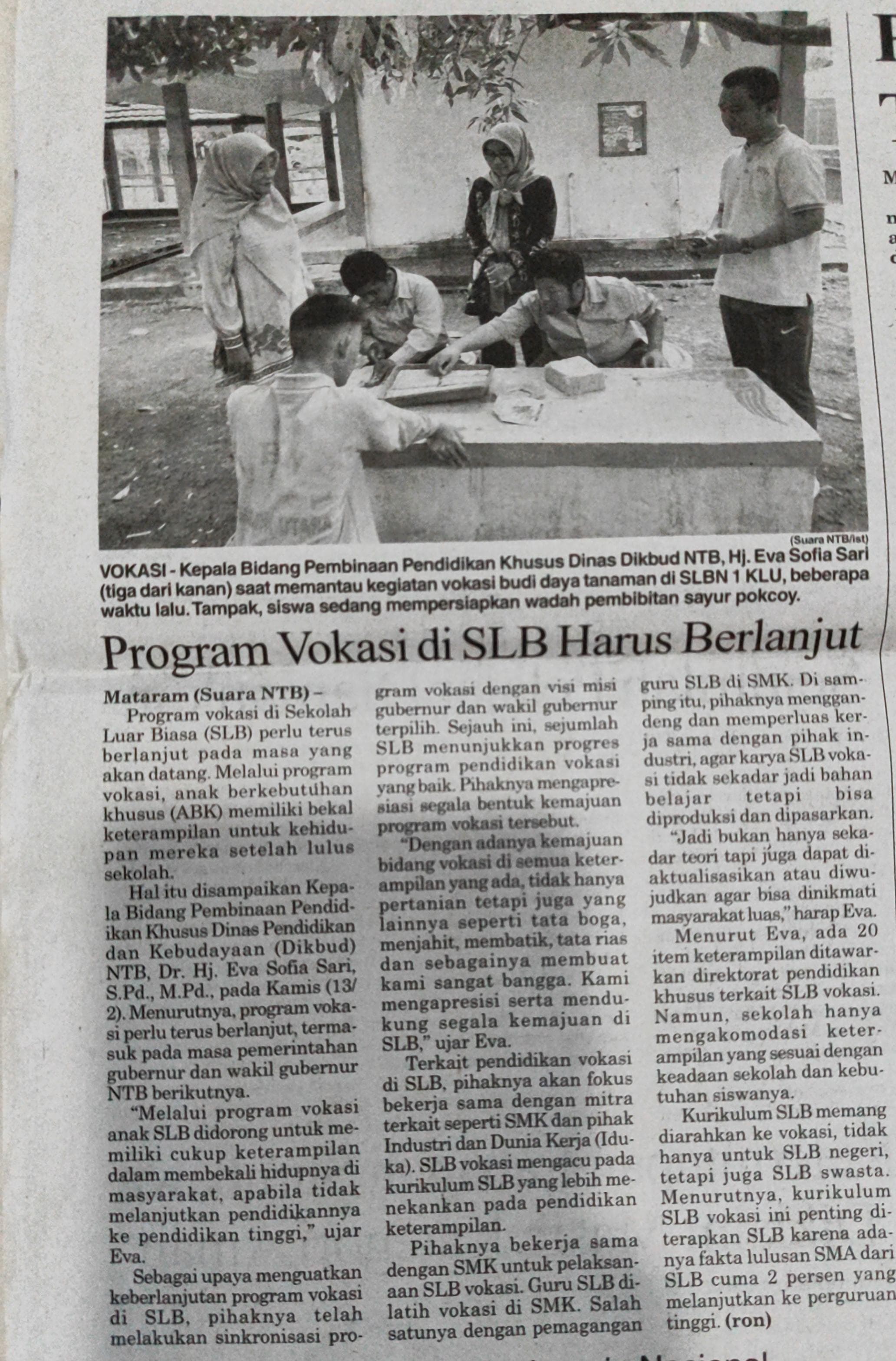 Program Vokasi Di SLB Harus Berlanjut