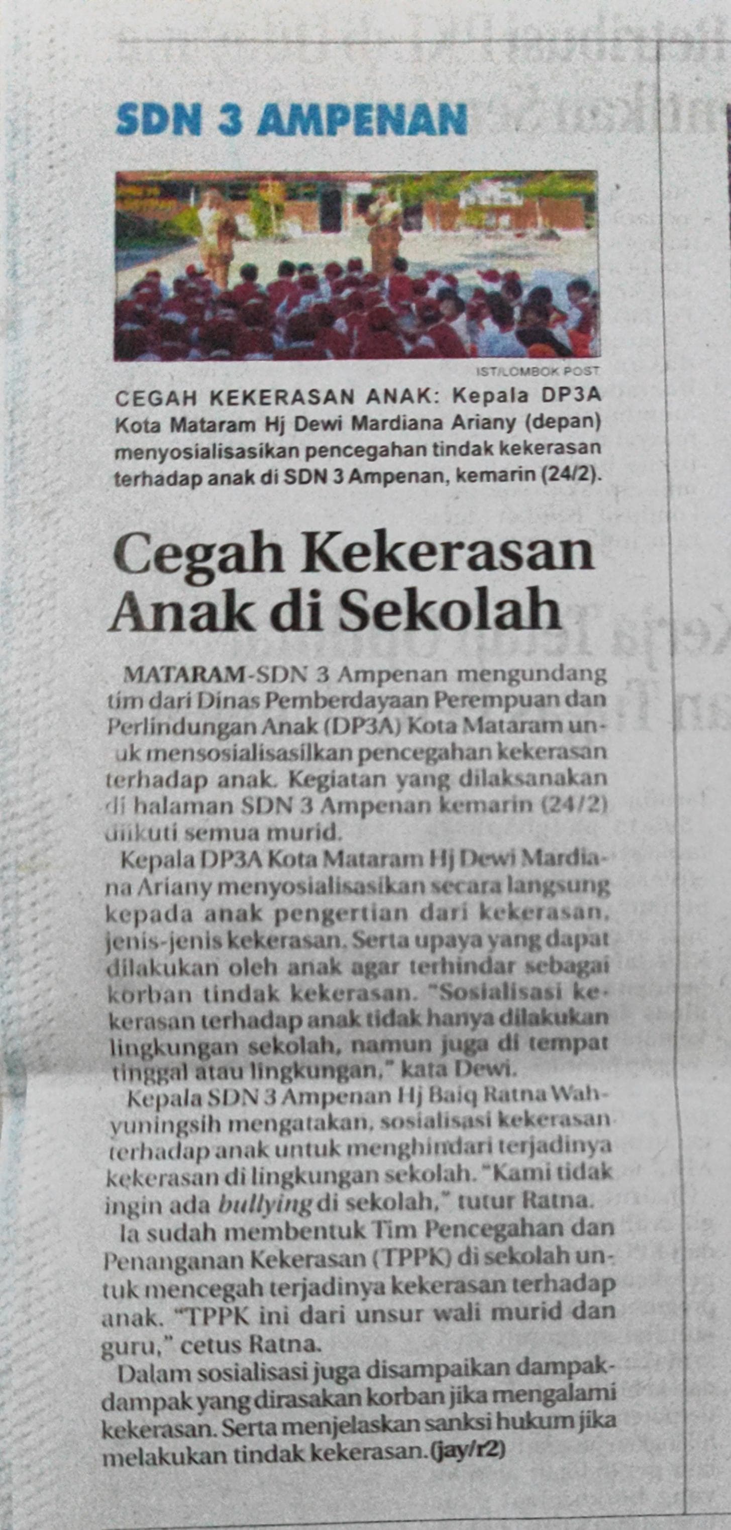 Cegah Kekerasan Anak Di Sekolah