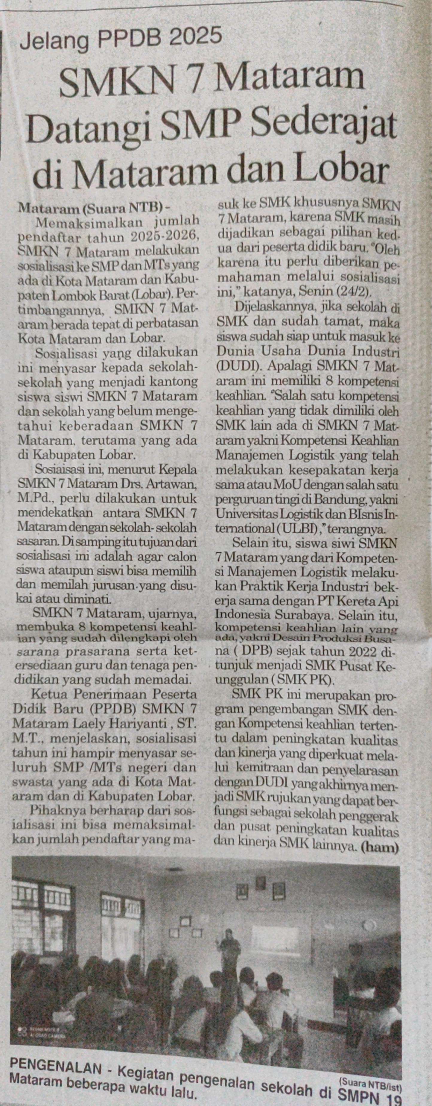 Jelang PPDB 2025, SMKN 7 Mataram Datangi SMP Sederajat Di Mataram Dan Lobar