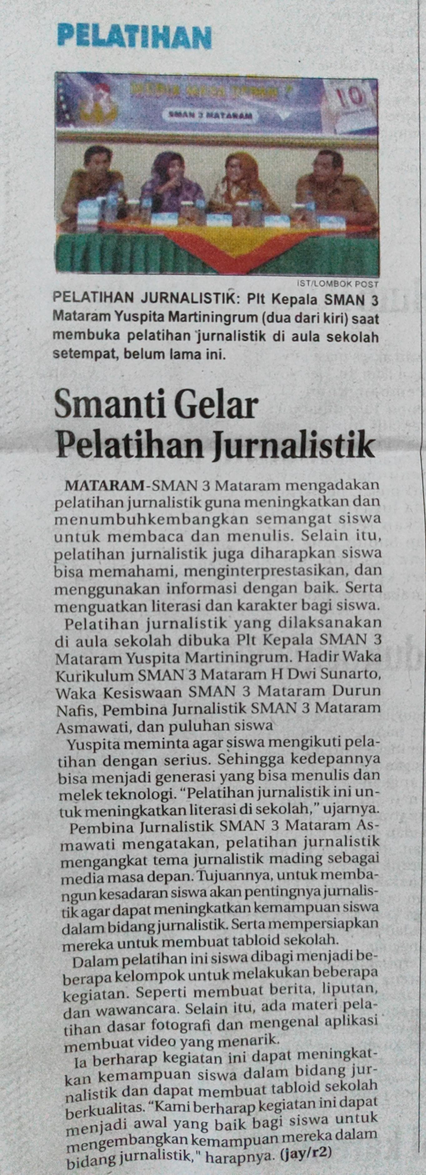Smanti Gelar Pelatihan Jurnalistik