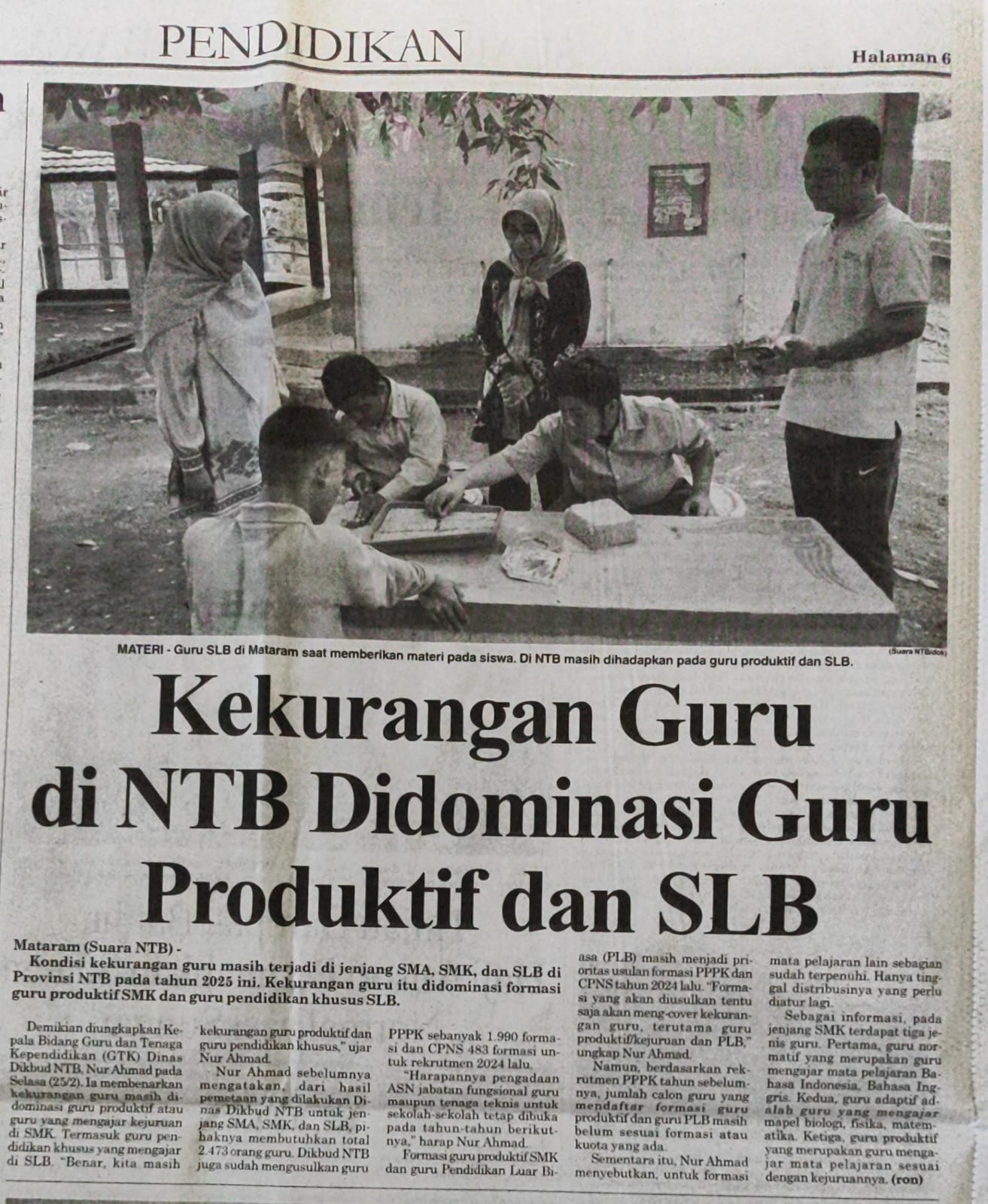 Kekurangan Guru Di NTB Didominasi Guru Produktif Dan SLB