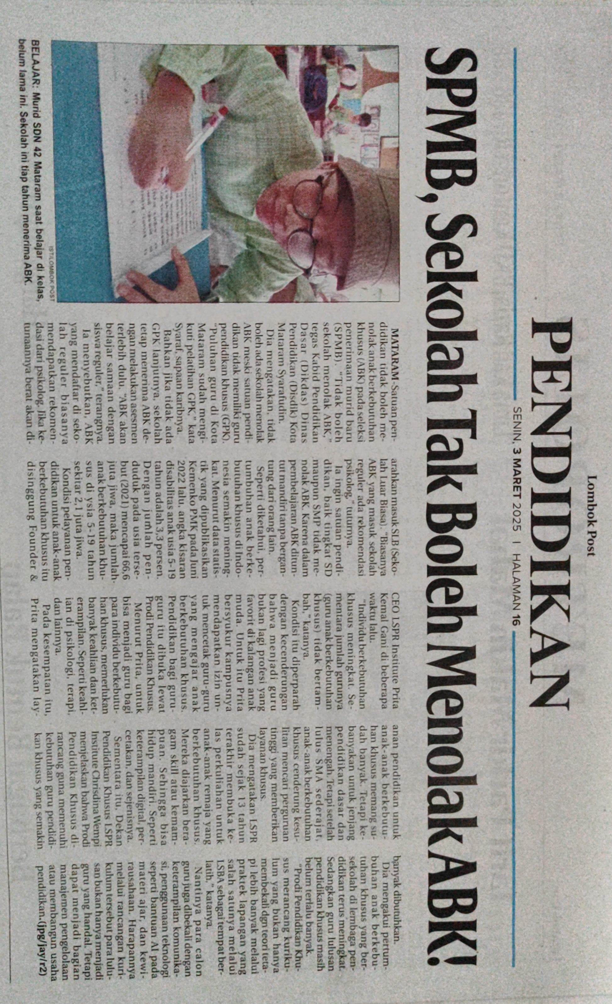 SPMB, Sekolah Tak Boleh Menolak ABK!