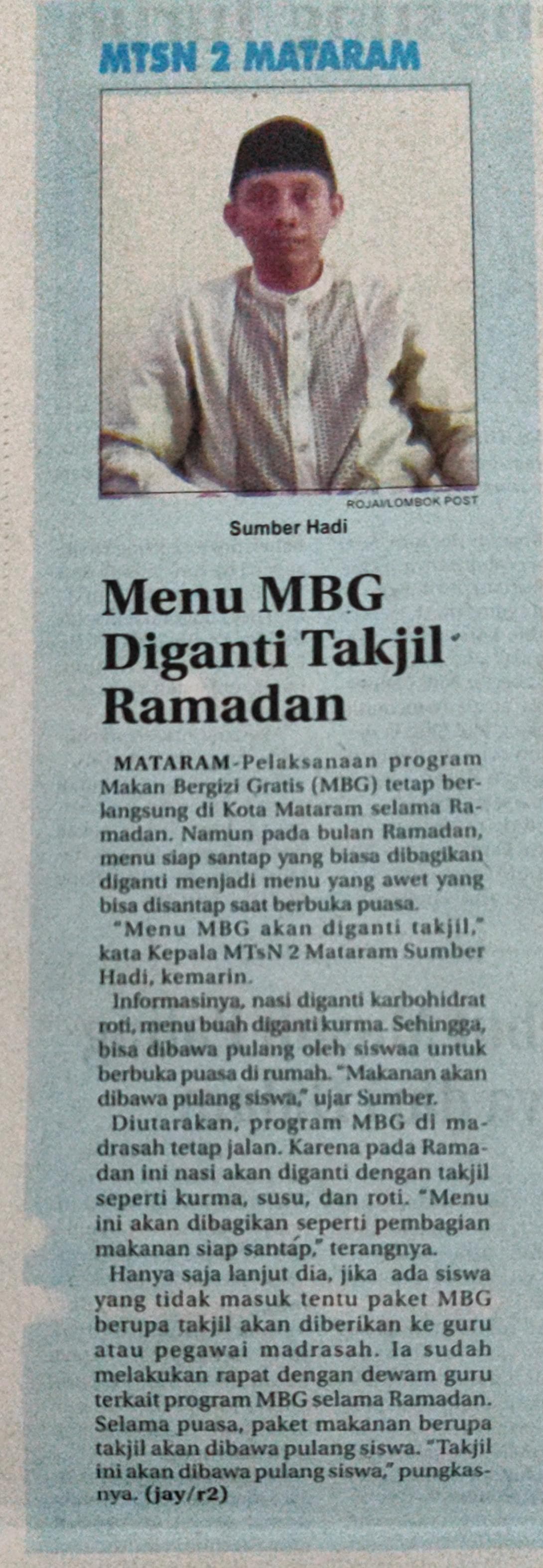 Menu MBG Diganti Takjil Ramadan