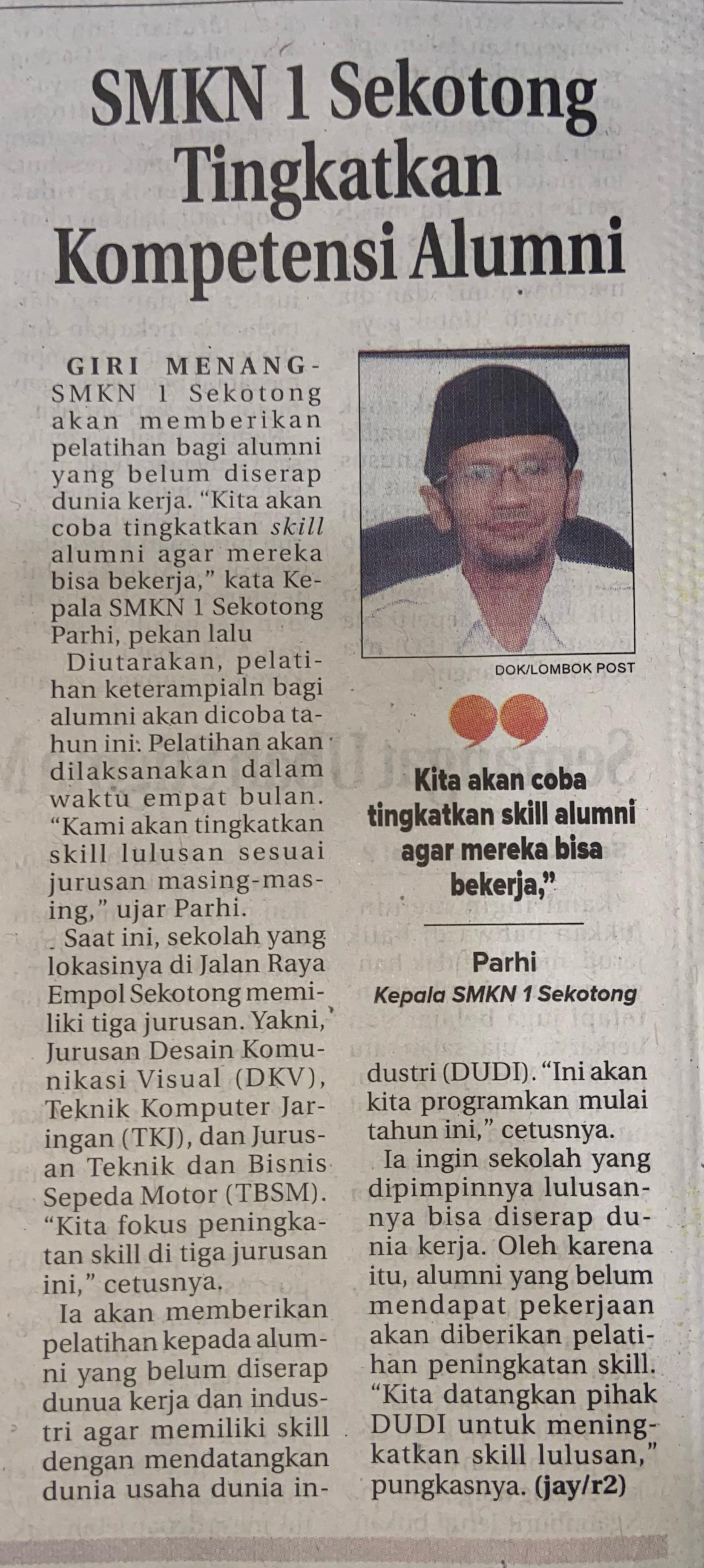 SMKN 1 Sekotong Tingkatkan Kompetensi Alumni
