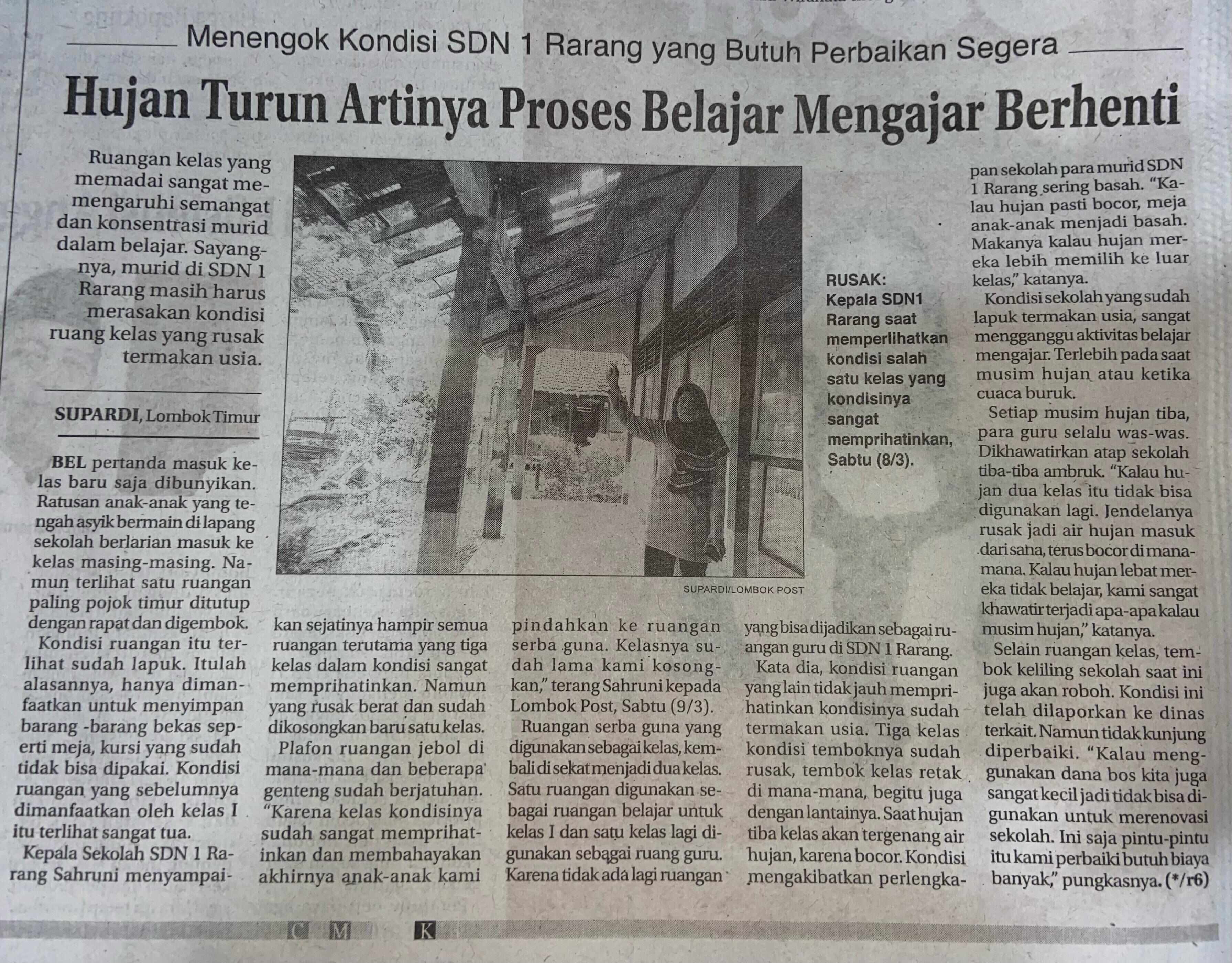 Hujan Turun Artinya Proses Belajar Mengajar Berhenti