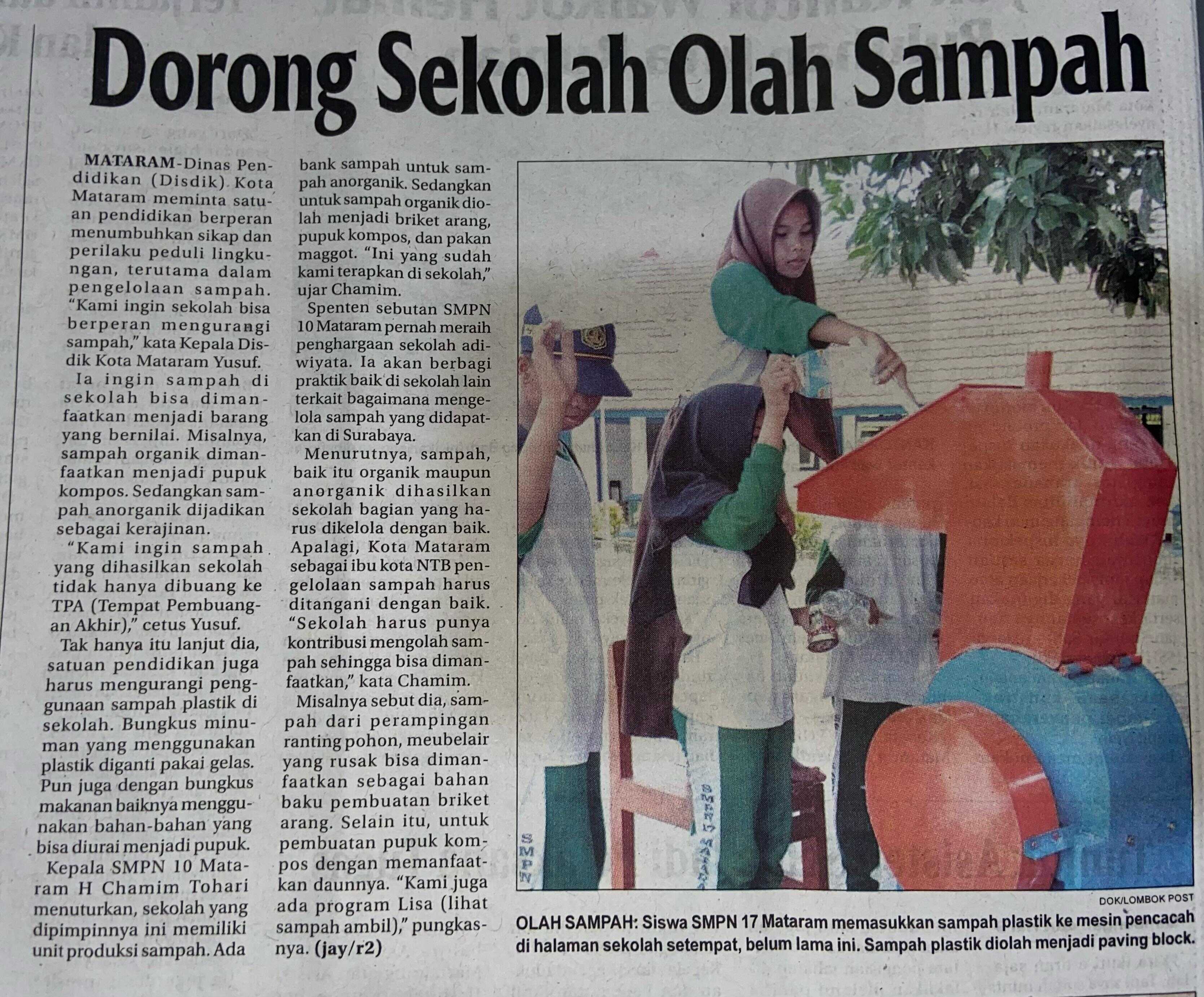 Dorong Sekolah Olah Sampah