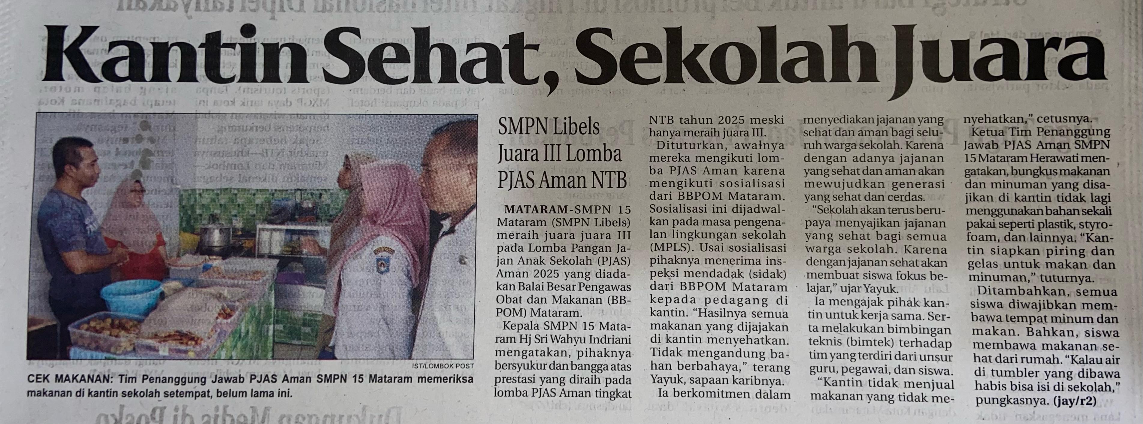 Kantin Sehat, Sekolah Juara