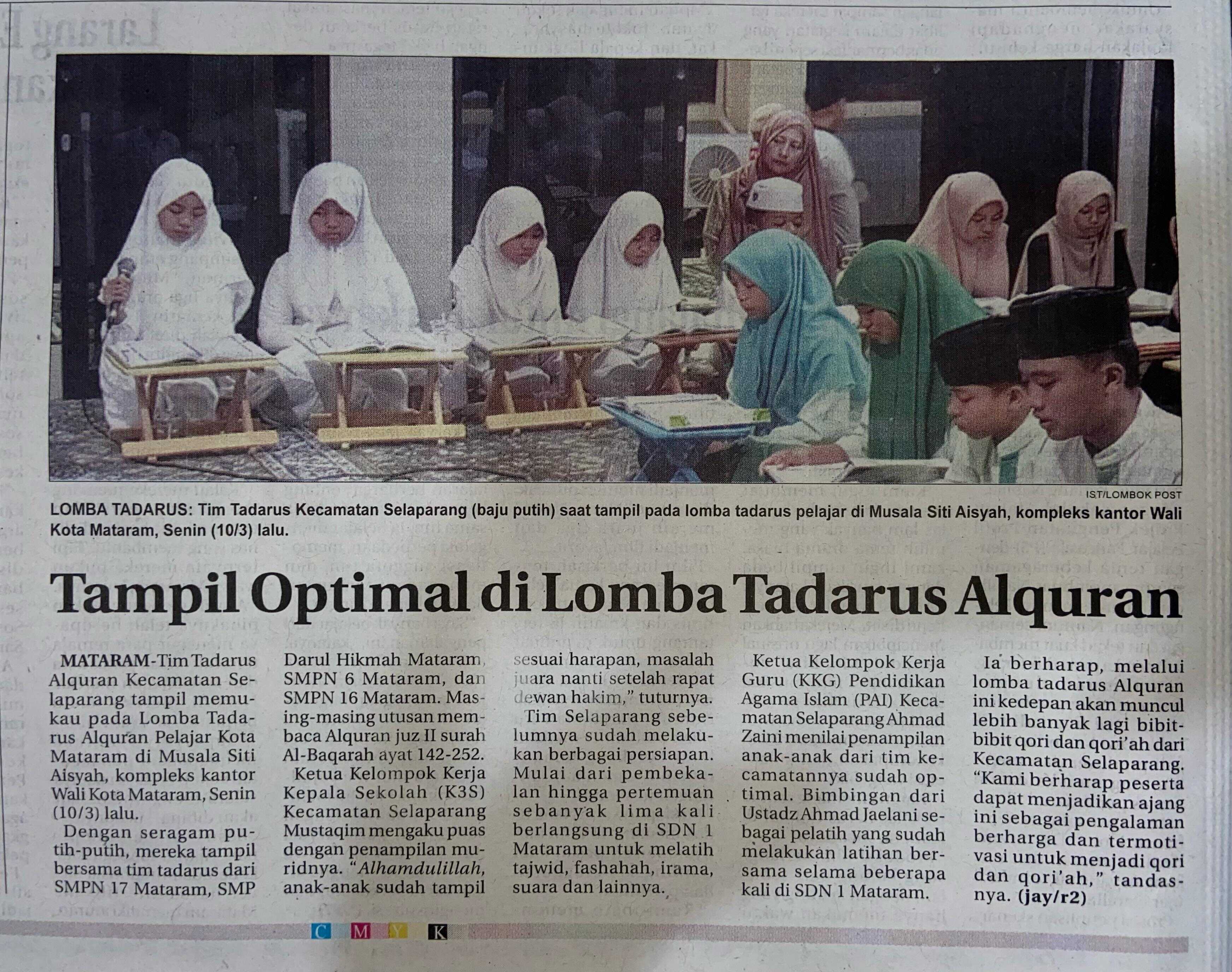 Tampil Optimal Di Lomba Tadarus Alquran