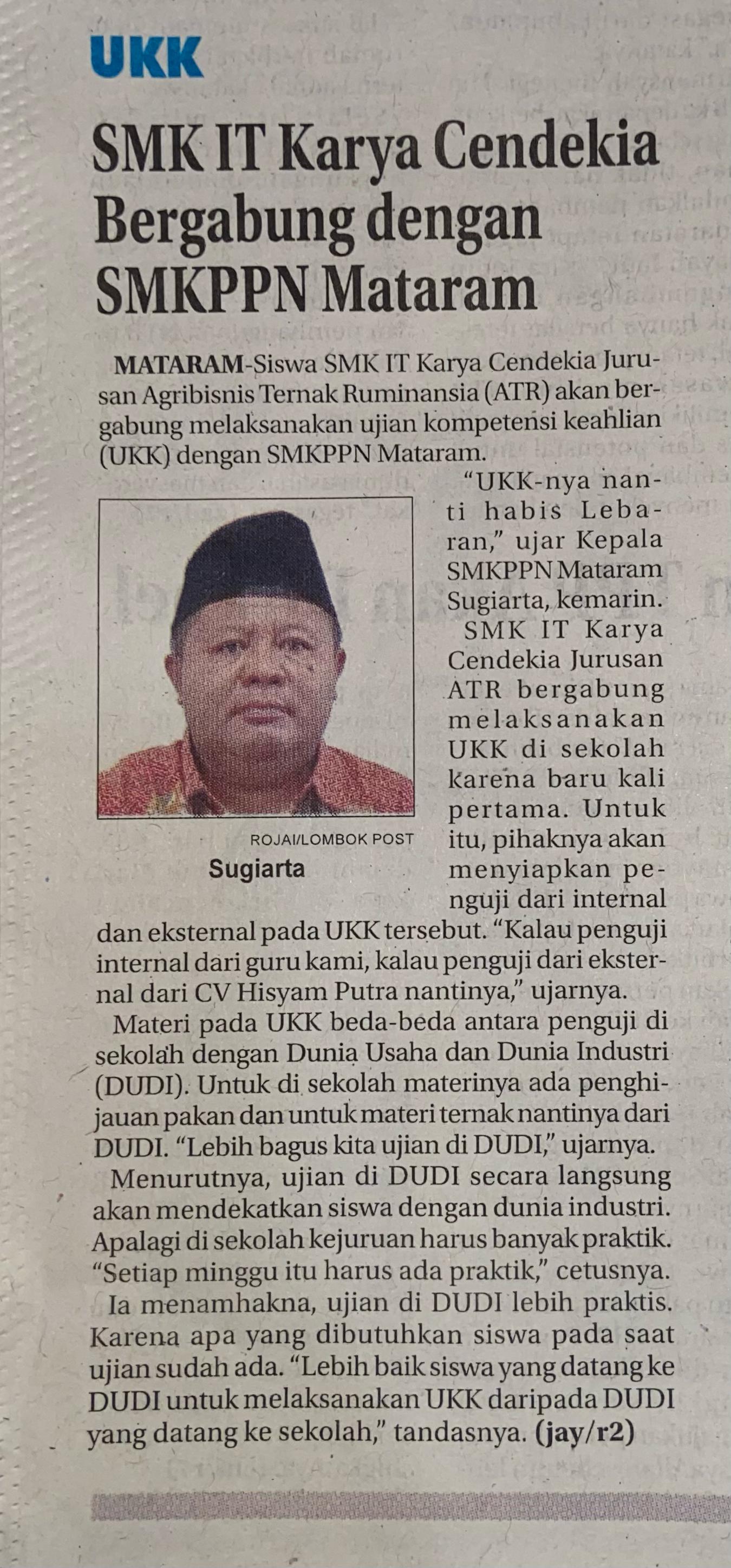 SMK IT Karya Cendekia Bergabung Dengan SMKPPN Mataram
