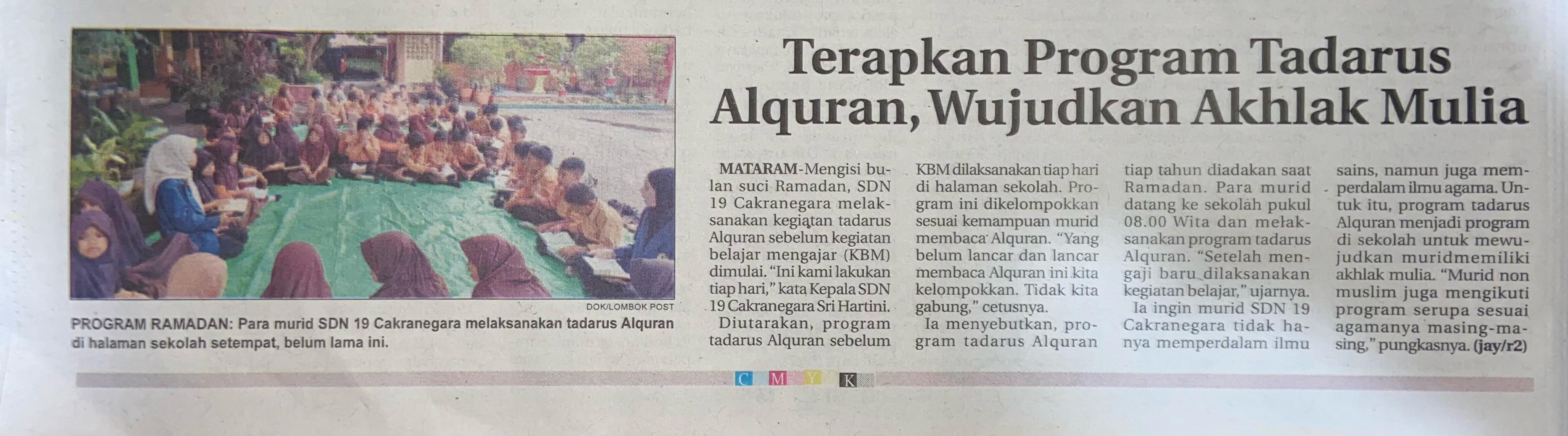 Terapkan Program Tadarus Alquran, Wujudkan Akhlak Mulia