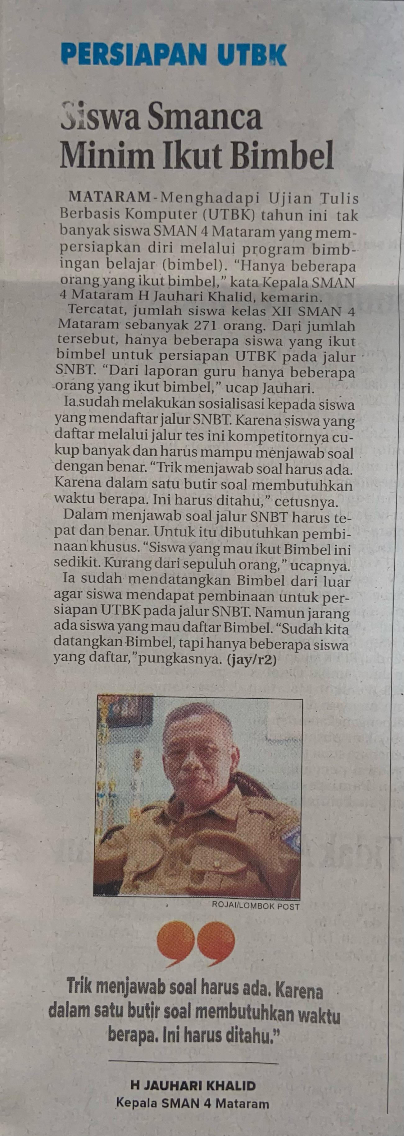 Siswa Smanca Minim Ikut Bimbel