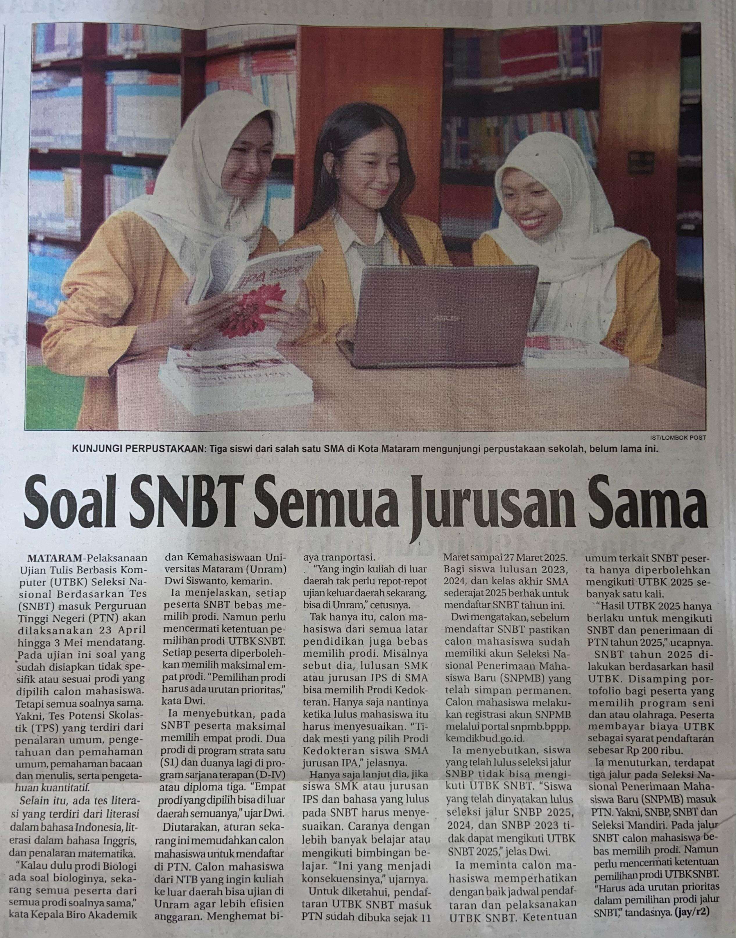 Soal SNBT Semua Jurusan Sama