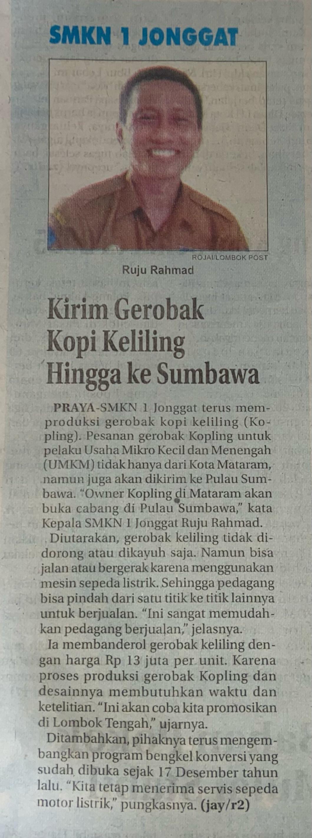 Kirim Gerobak Kopi Keliling Hingga Ke Sumbawa