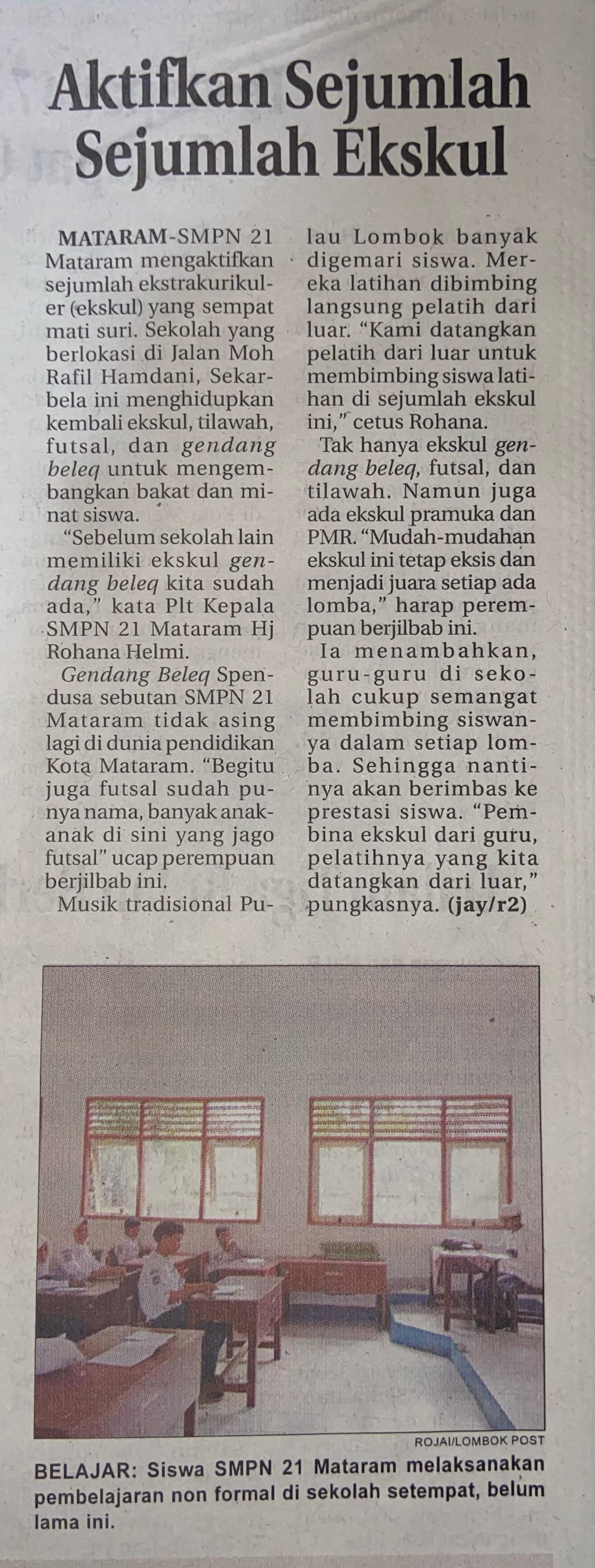Aktifkan Sejumlah Ekskul