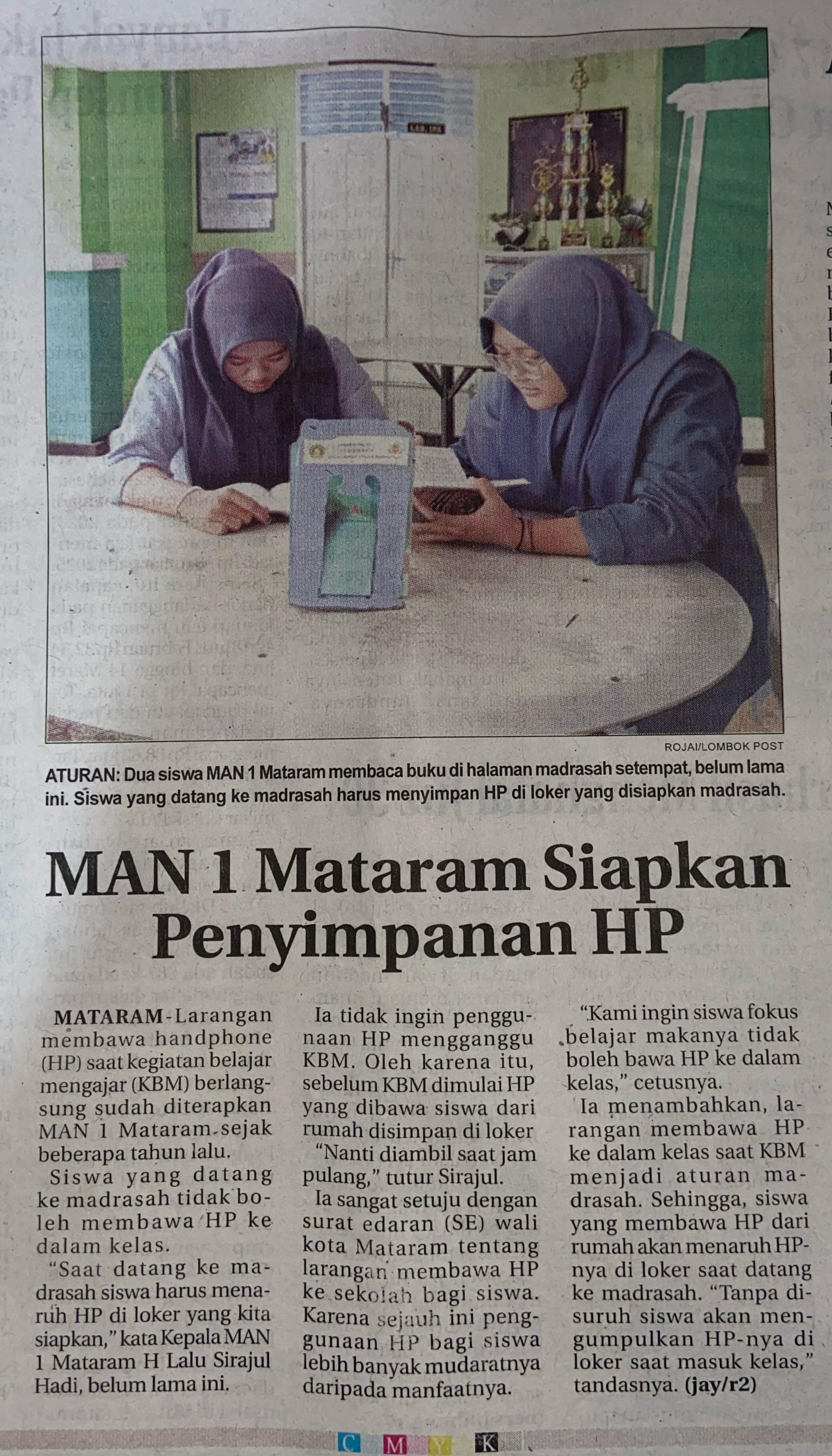 MAN 1 Mataram Siapkan Penyimpanan HP