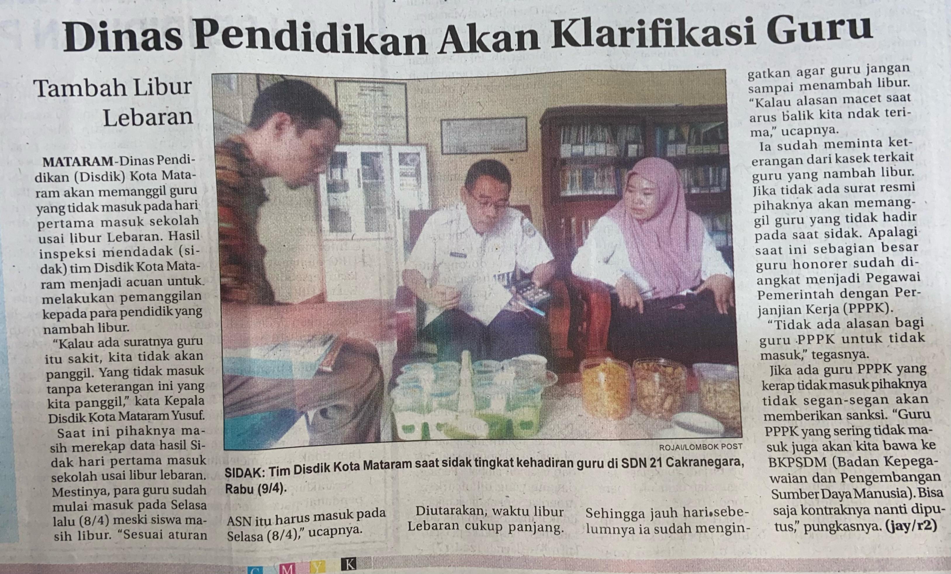 Dinas Pendidikan Akan Klarifikasi Guru