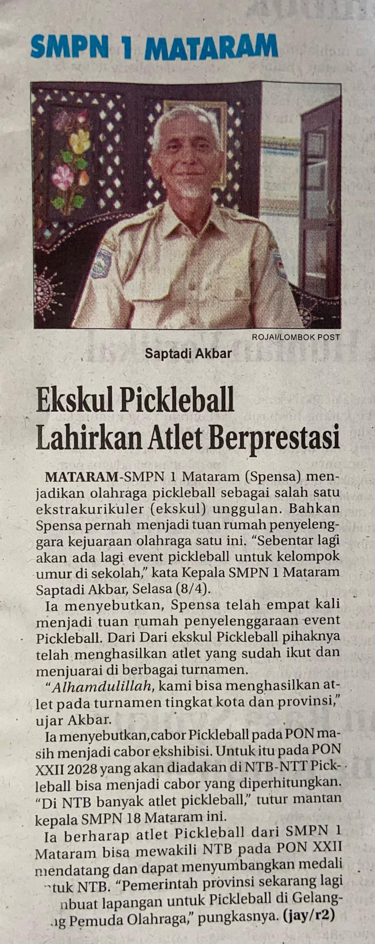 Ekskul Pickleball Lahirkan Atlet Berprestasi