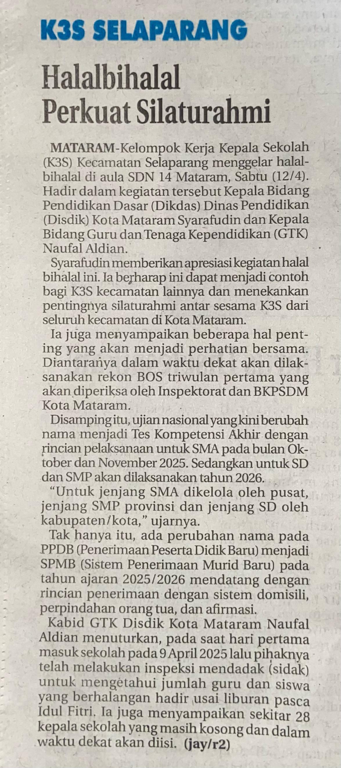 Halalbihalal Perkuat Silaturahmi