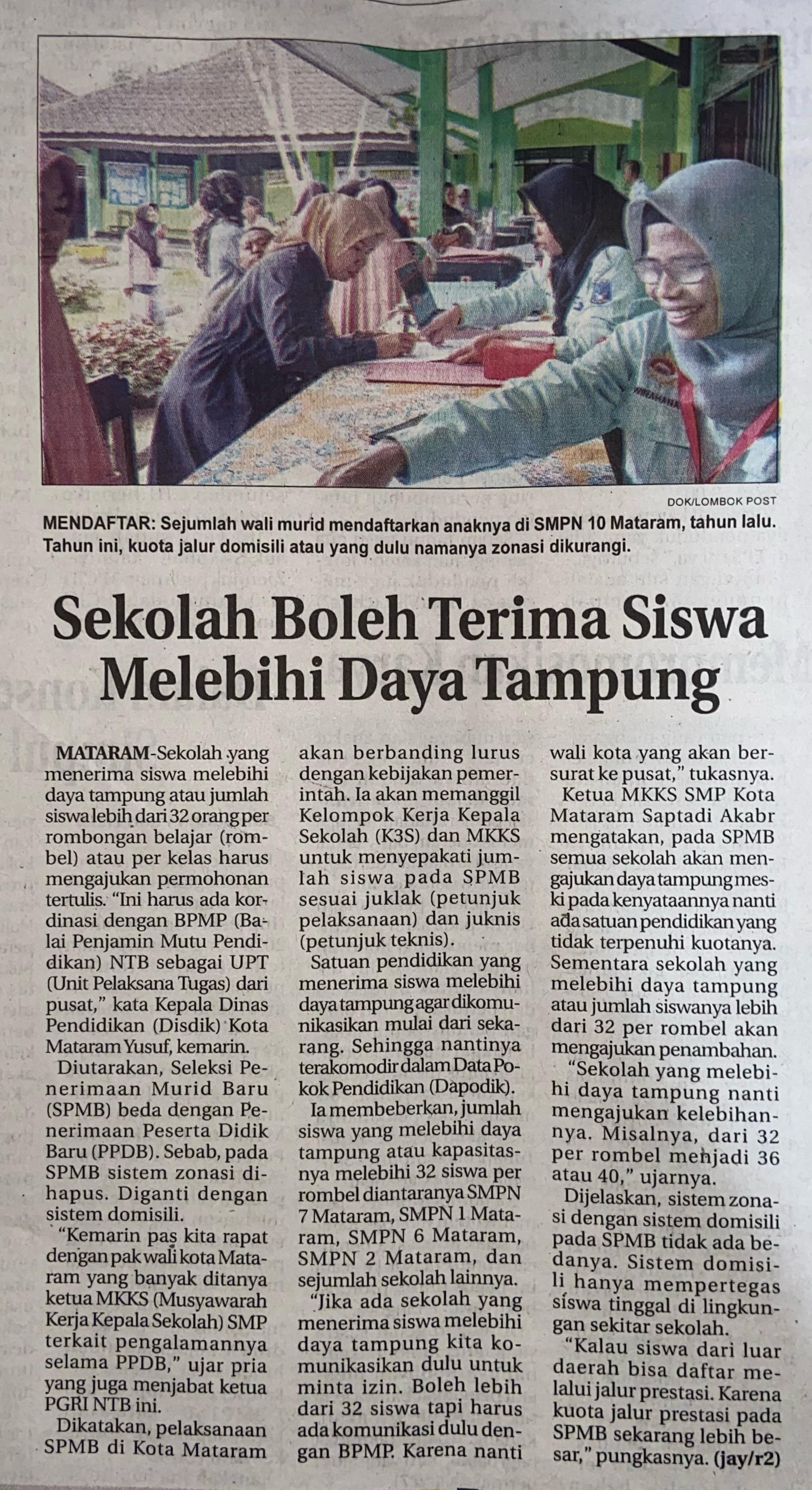 Sekolah Boleh Terima Siswa Melebihi Daya Tampung