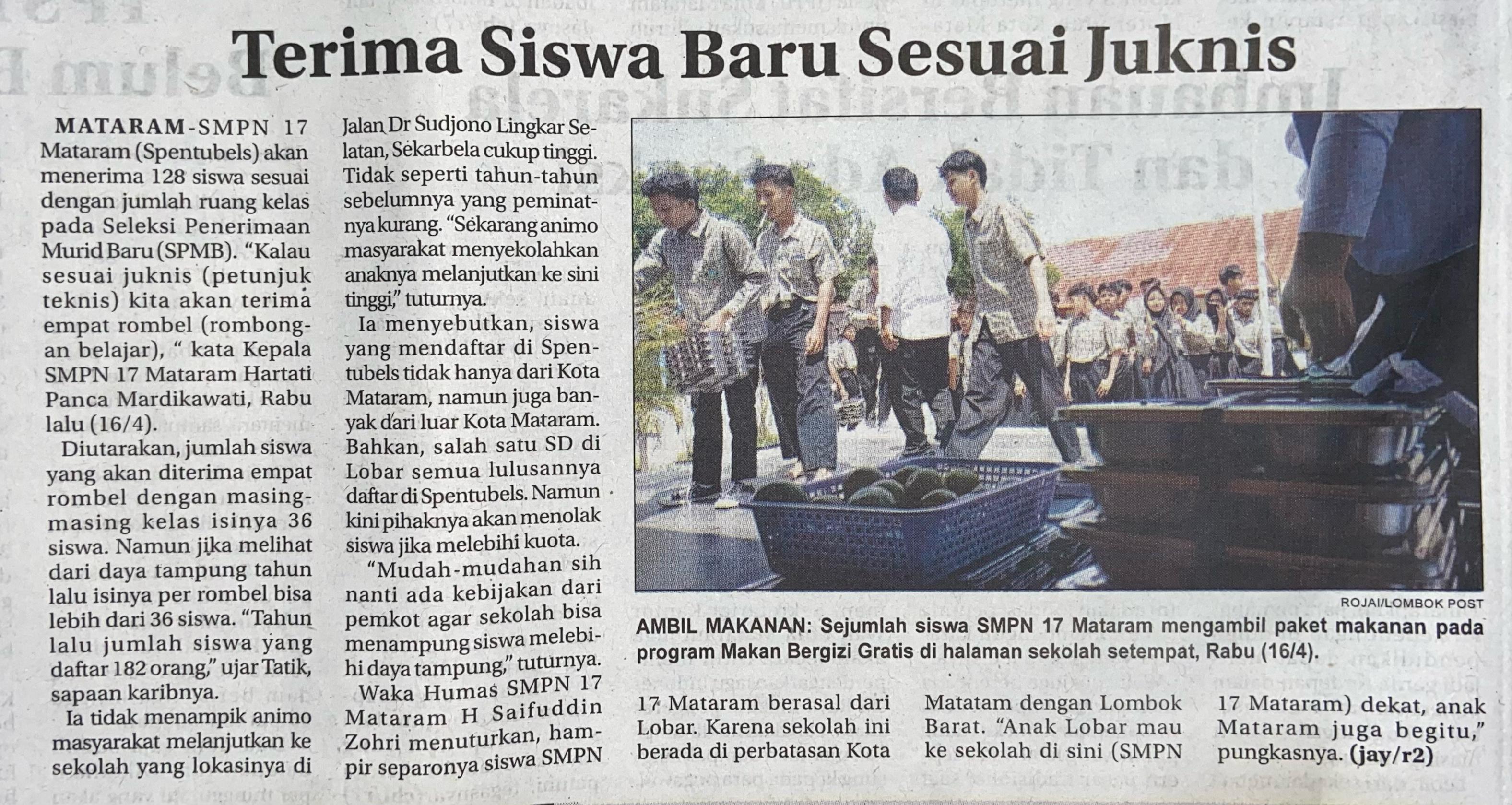Terima Siswa Baru Sesuai Juknis