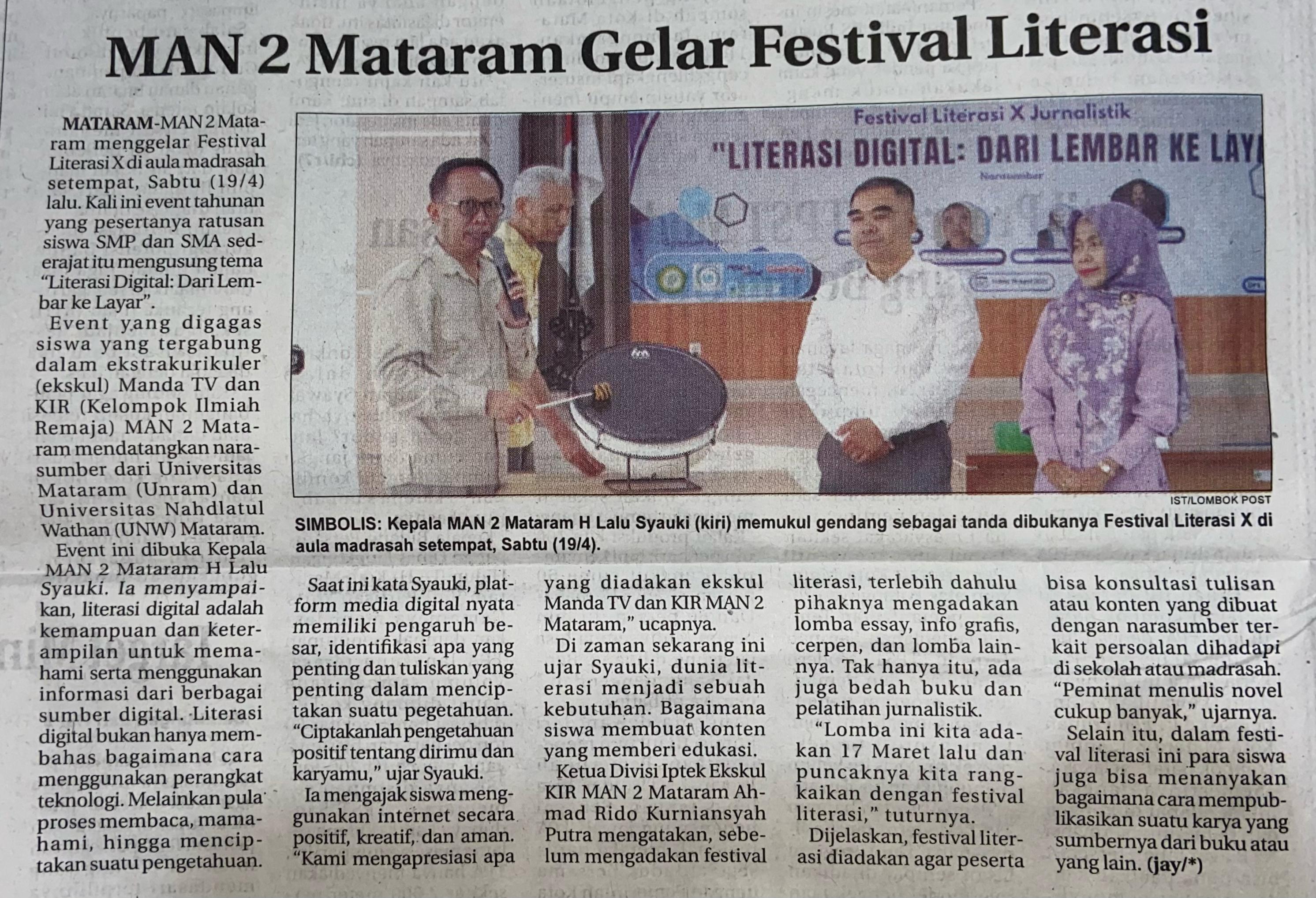 MAN 2 Mataram Gelar Festival Literasi