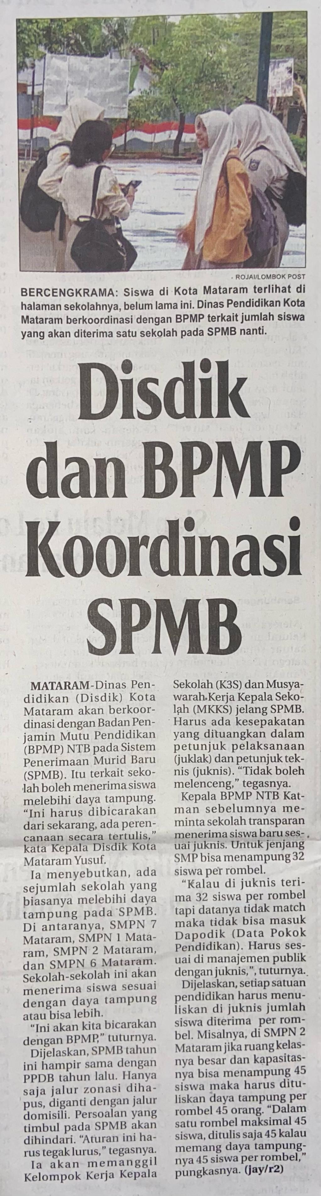 Disdik dan BPMP Koordinasi SPMB