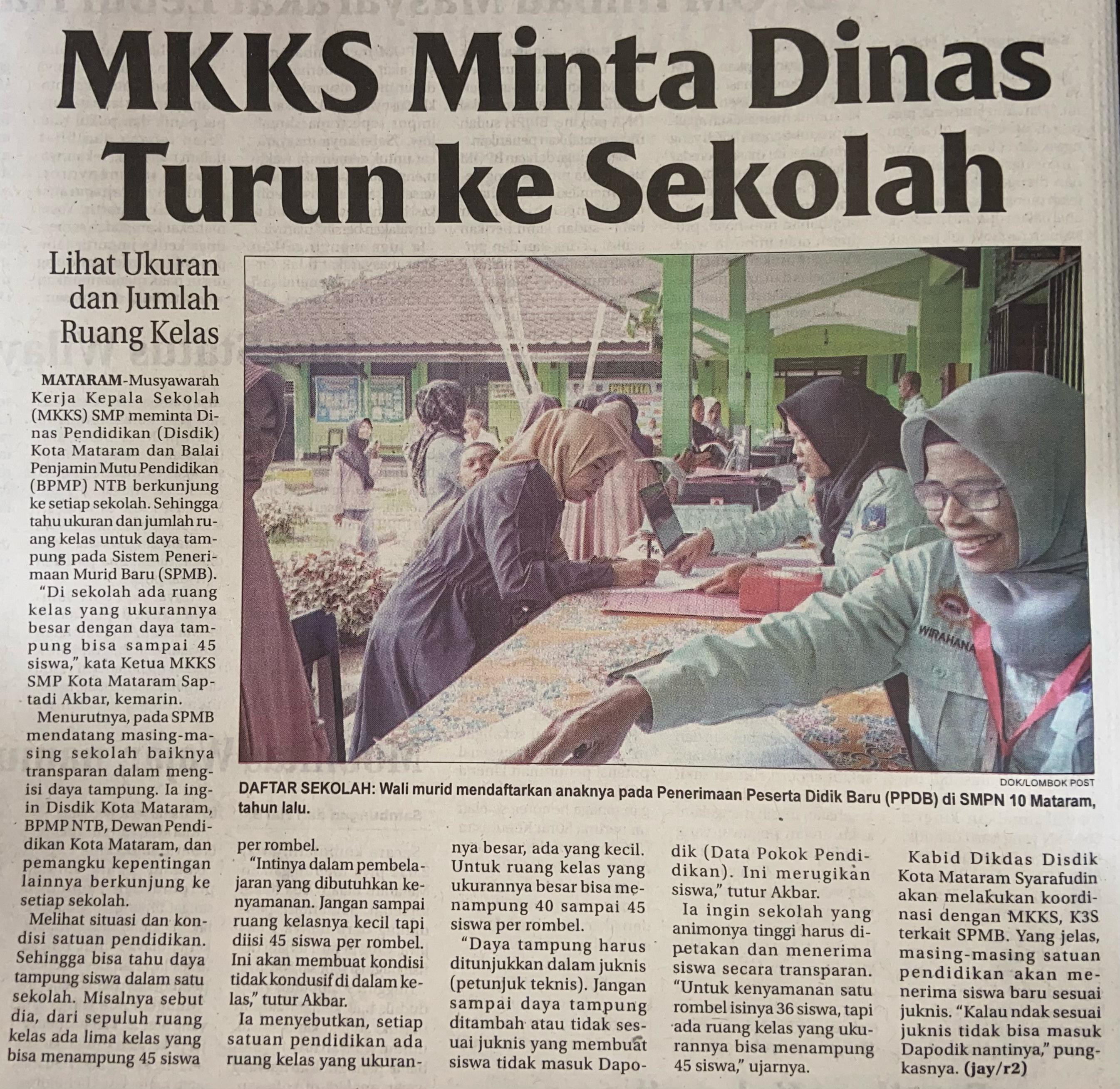 MKKS Minta Dinas Turun ke Sekolah