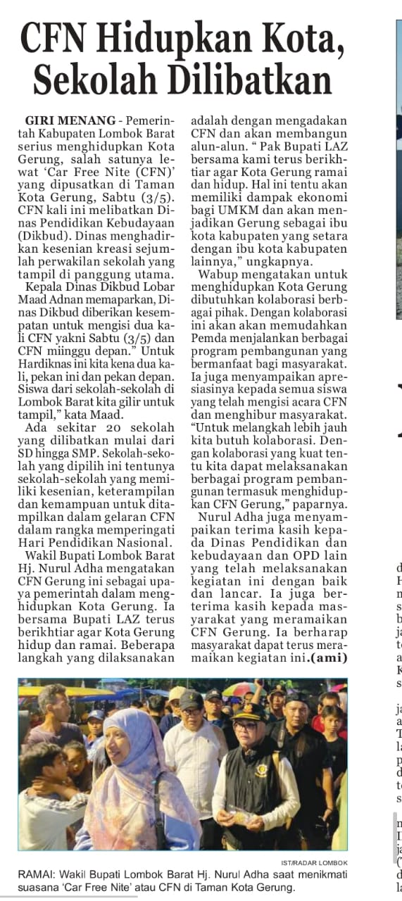 CFN Hidupkan Kota, Sekolah Dilibatkan