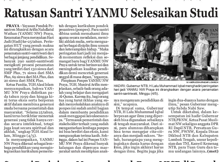 Ratusan Santri YANMU Selesaikan Studi