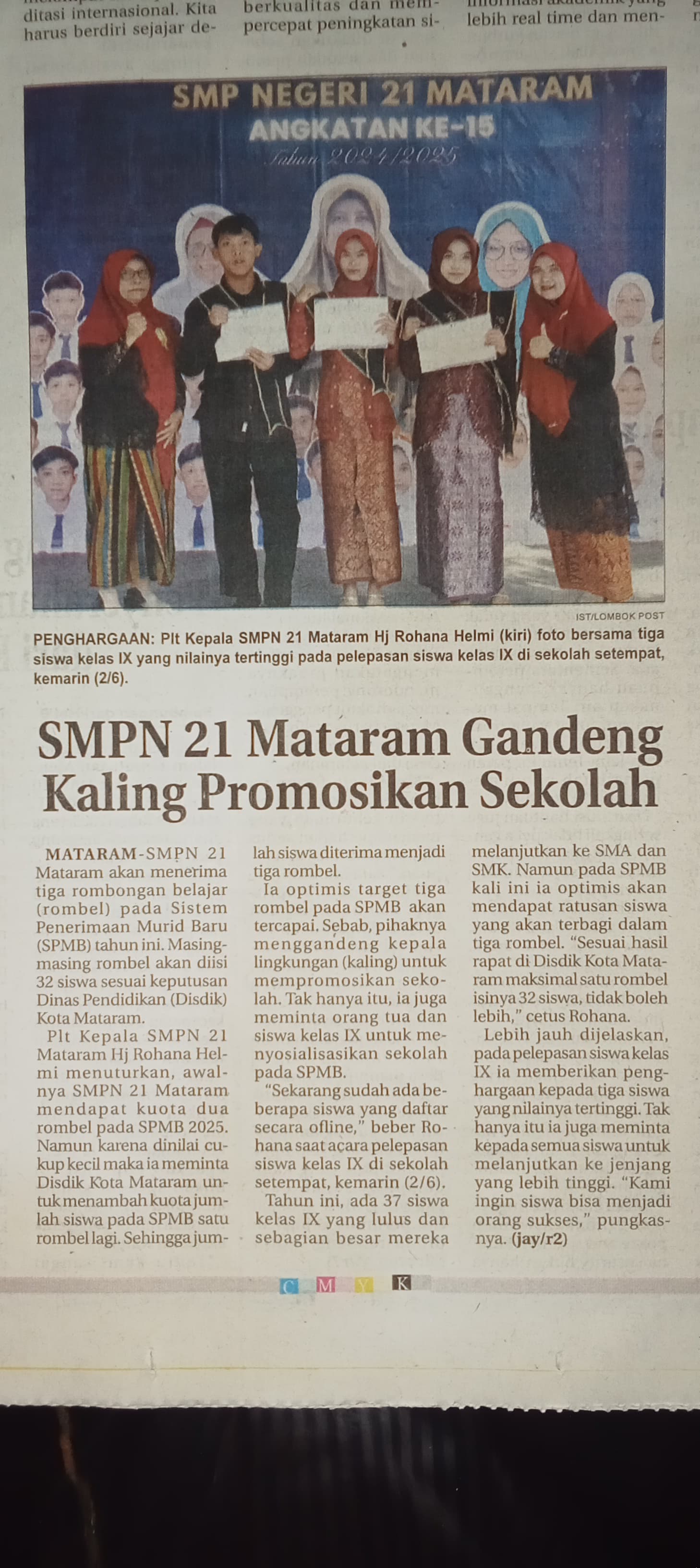 SMPN 21 MATARAM GANDENG KALING PROMOSIKAN SEKOLAH