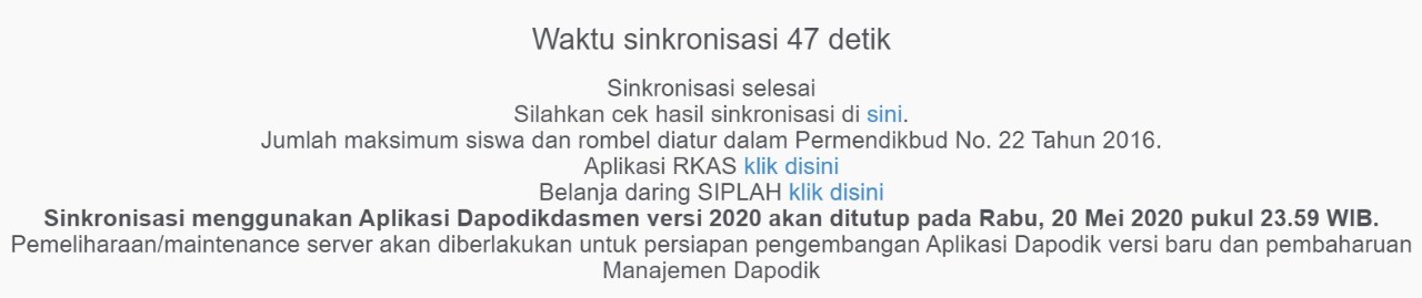 DIBUKA HANYA 7 HARI! Sinkronisasi Aplikasi Dapodikdasmen Versi 2020 Periode Semester 2 Tahun Ajaran 2019/2020